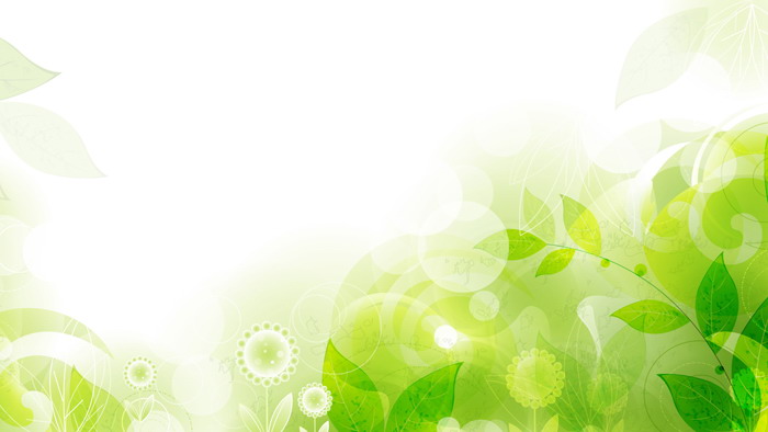 Green fresh hand-painted plant leaves PPT background picture