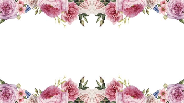 Peony flower PPT border background picture