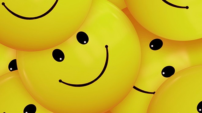 Cartoon smiling face PowerPoint background picture