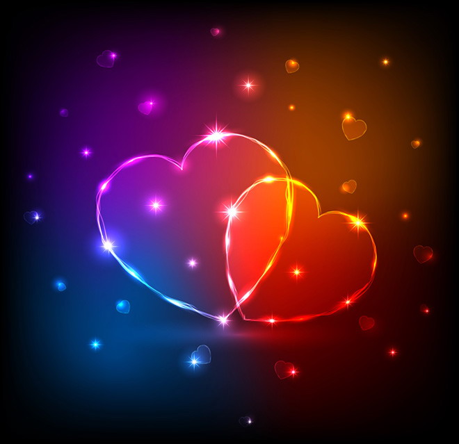 Glittery-Colorful Heart-Slideshow Background-Background Image
