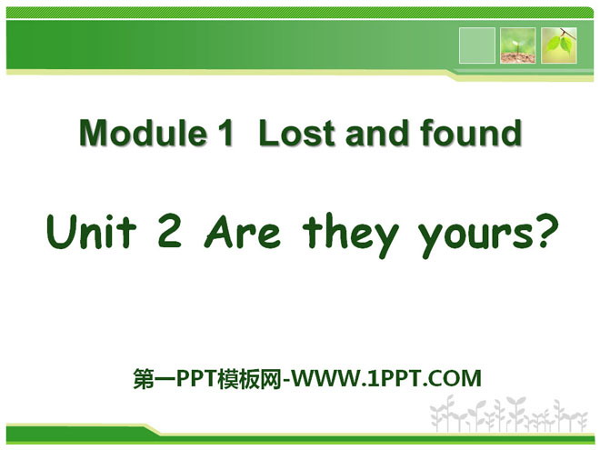 "Are they yours?" Lost and found PPT courseware
