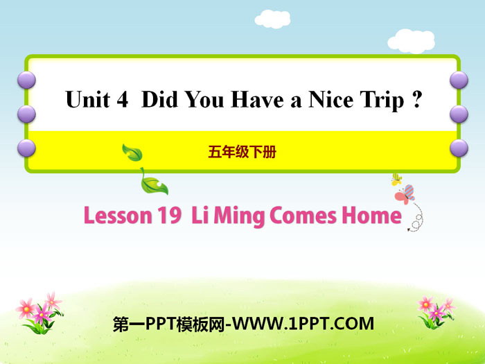 《Li Ming Comes Home》Did You Have a Nice Trip? PPT课件