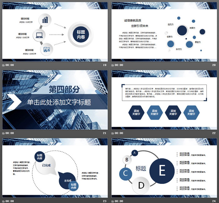 蓝色商业建筑背景的创业融资计划书PPT模板（5）
