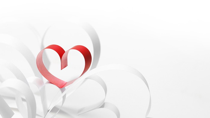 Love paper-cut PPT background picture