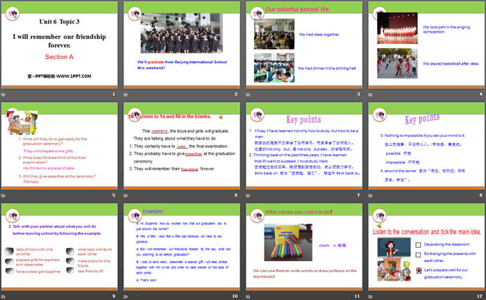 《I will remember our friendship forever》SectionA PPT（2）