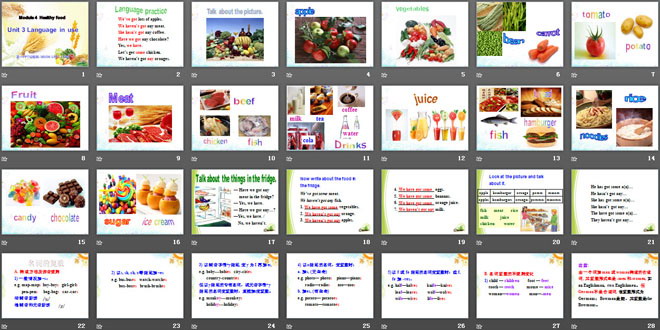 《Language in use》Healthy food PPT课件
（2）