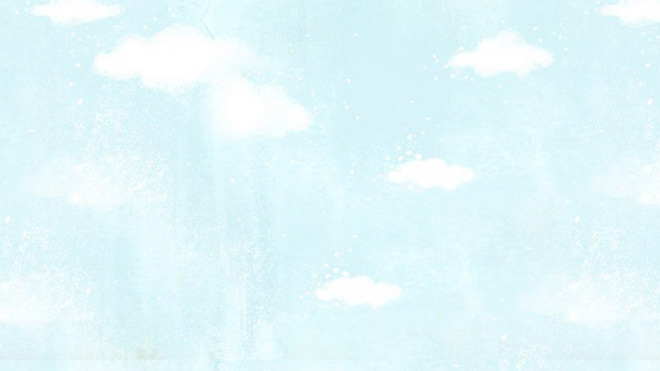 淡雅藍色卡通天空PPT背景圖片