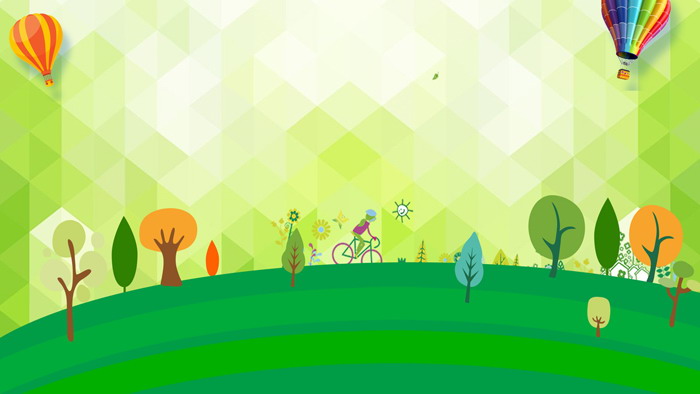 Four green polygonal cartoon PPT background pictures