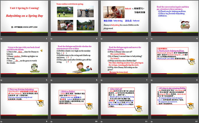 《Babysitting on a Spring Day》Spring Is Coming PPT（2）