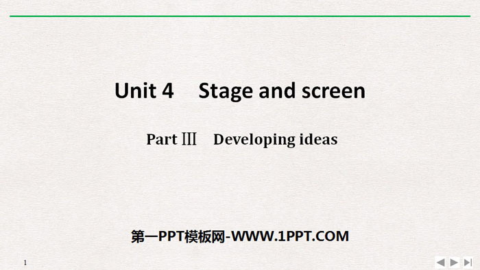 《Stage and screen》PartⅢ PPT