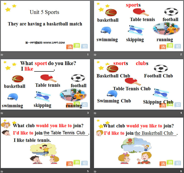 《They are having a basketball match》Sports PPT（2）