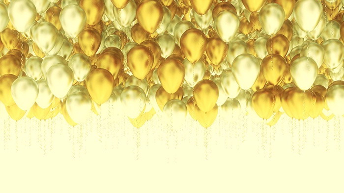 Three golden balloon slideshow background images