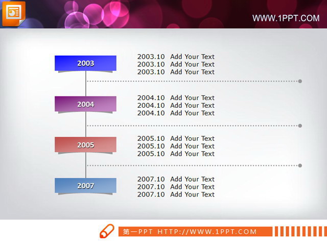 Timeline PPT flow chart material