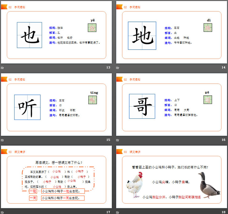 《小公鸡和小鸭子》PPT课件免费下载（4）