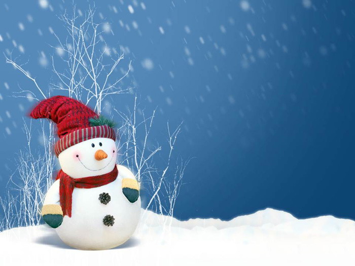 Three cartoon snowman Christmas PPT background pictures