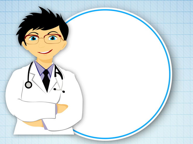Medical cartoon character border PPT background picture