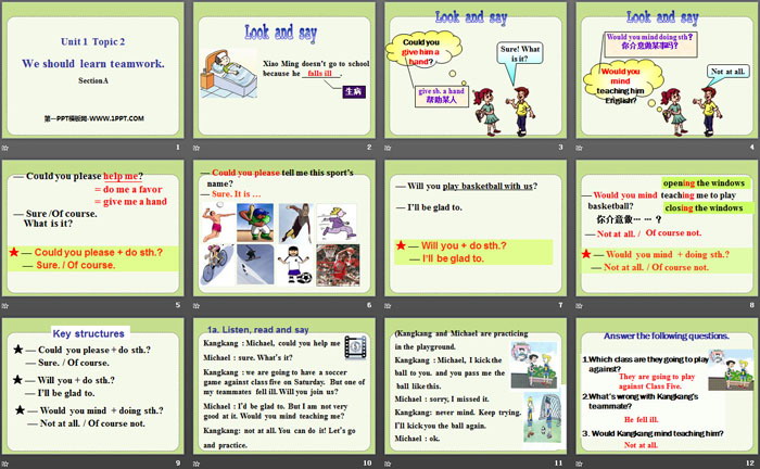 《We should learn teamwork》SectionA PPT（2）