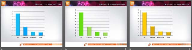 一组3d立体PPT柱状图素材下载（2）