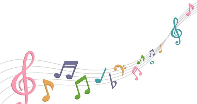 Color note music courseware PPT background picture