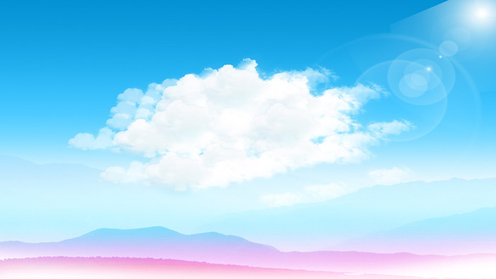蓝天白云远山PPT背景图片（2）