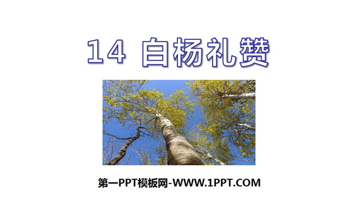 "Praise to Poplar" PPT quality courseware