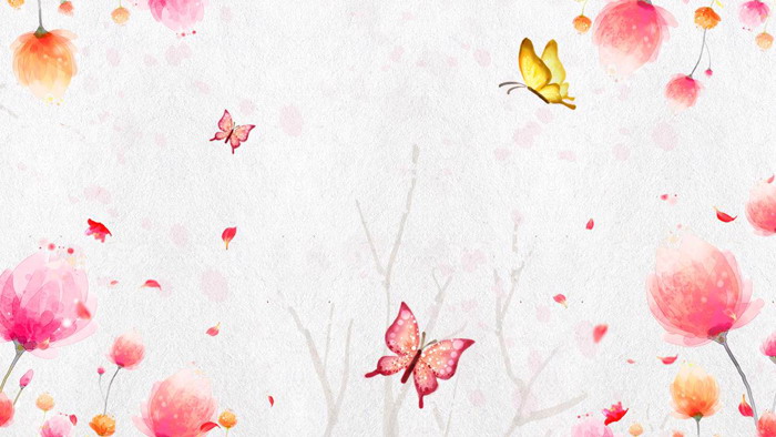 Dynamic beautiful watercolor flowers PPT background picture