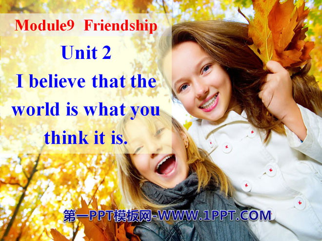 "I believe that the world is what you think it is" Friendship PPT courseware 3