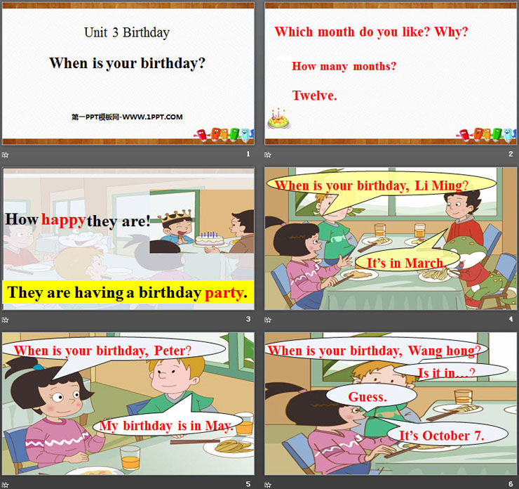 《When is your birthday?》Birthday PPT（2）