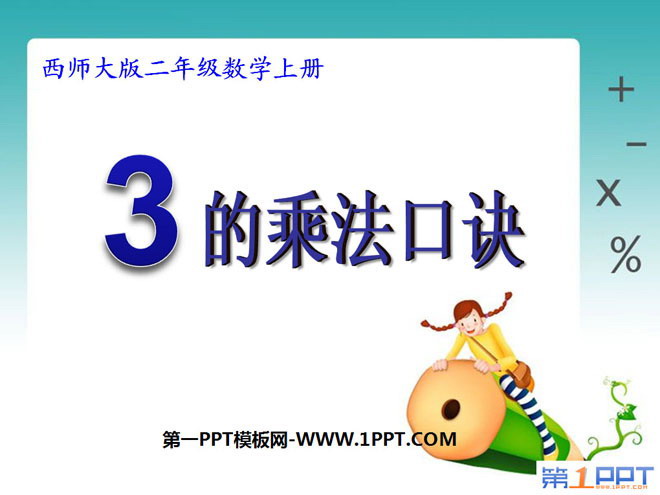 "Multiplication Table of 3" PPT Courseware for Multiplication in Tables