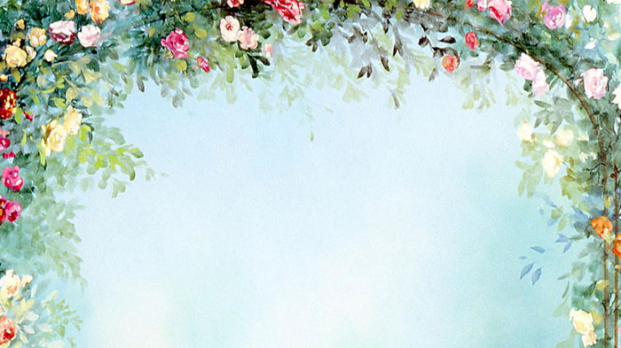 Watercolor beautiful hand-painted PPT background picture
