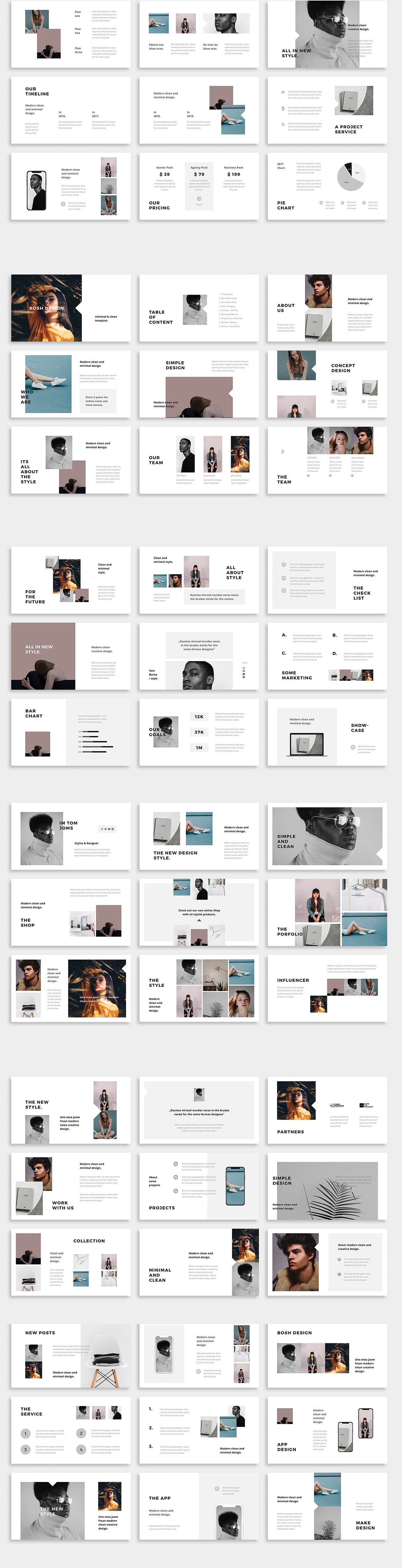 Creative fashion minimalist album picture layout product introduction Keynote template